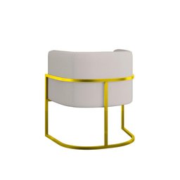 Kit 06 Cadeiras Poltrona Sala Quarto Base Gold Corino Cor:bege - 6