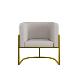 Kit 06 Cadeiras Poltrona Sala Quarto Base Gold Corino Cor:bege - 5