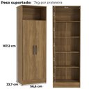 Ver imagem 4 de Armario Multiuso 2 Portas 167x57 Cm N408 Kappesberg Nogueira