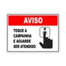 Placa Sinalização Toque a Campainha 20x30cm Tacolado 03 Unidades - 1