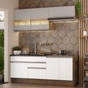 Ver imagem 1 de Armário de Cozinha Compacta 200cm Rustic/Branco/Crema Glamy Madesa 07