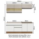 Ver imagem 4 de Armário de Cozinha Compacta 200cm Rustic/Branco/Crema Glamy Madesa 07