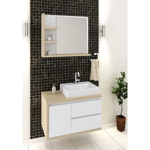 Conjunto de Banheiro Berton Marselha 0,80cm Br/nude