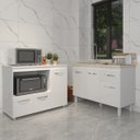 Ver imagem 3 de Gabinete Cozinha Armário Balcão de Pia 120 Cm Aline e Balcão para Microondas e Forno Elétrico Lilian
