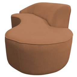 Sofá Curvo 03 Lugares 210cm Braço Direito Eron Bouclê Terracota - CasaePoltrona - 7