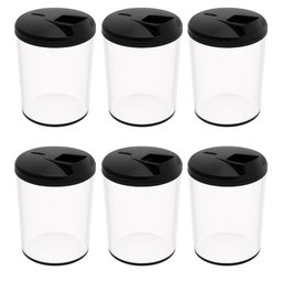 Kit 6 Porta Farofa Temperos Farinheira com Tampa 400ml Transparente Crippa Condimentos - 1