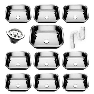 10 Cubas Pia Inox N0 40x34x14 Aço 430 Cozinha As Atacado Kit