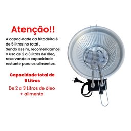 Fritadeira Industrial Elétrica Tacho 5 Litros com Tampa - 6