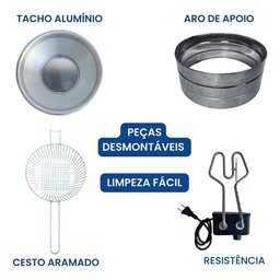 Fritadeira Industrial Elétrica Tacho 5 Litros com Tampa - 4