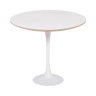 Mesa Saarinen Lateral Fórmica Branca 42cm - Base Branca - 1