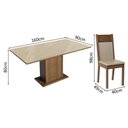 Ver imagem 4 de Conjunto Sala de Jantar Mesa Tampo de Vidro 6 Cadeiras Crema/rustic/bege Francine Madesa