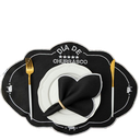 Ver imagem 1 de Kit 24 Pçs 12 Lugares Mesa Posta Sousplat Jogo Americano: Preto