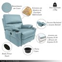 Ver imagem 3 de Poltrona do Papai Sala de Cinema Mia Reclinável Retrátil Power Elétrico Base Fixa Couro Azul Celeste