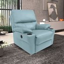 Ver imagem 1 de Poltrona do Papai Sala de Cinema Mia Reclinável Retrátil Power Elétrico Base Fixa Couro Azul Celeste