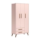 Ver imagem 5 de Quarto Bebe Infantil Q Encanto Berço Vira Cama e Guarda Roupas 3 Portas 2 Gavetas Retrô Qmovi