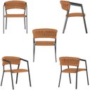 Ver imagem 3 de Cadeira Atenas Tricô Náutico e Alumínio Proteção Uv Varanda Terra Cota