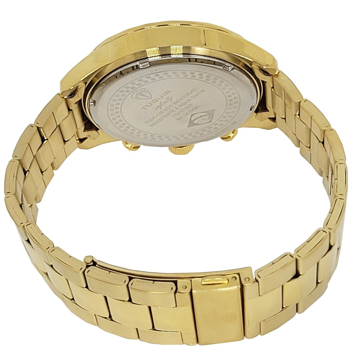 Cronógrafo Masculino Tuguir Analógico Infinity Tgi37067 Dourado - 3