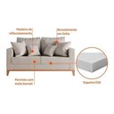 Ver imagem 4 de Sofá Poltrona 2 Lugares Beny Base Madeira Linho Cinza - Fm