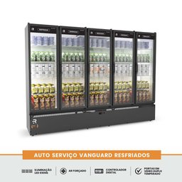 Auto Serviço Vanguard Resfriados 5 Porta 0 a 7 ºC ASVR5PPB Branco Int. Preto Ext. 220V - - 2