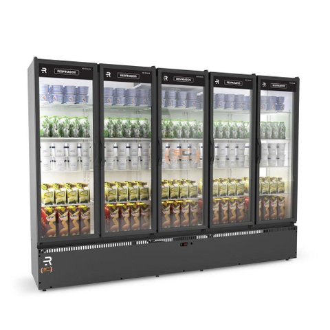 Auto Serviço Vanguard Resfriados 5 Porta 0 a 7 ºC ASVR5PPB Branco Int. Preto Ext. 220V -