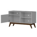 Ver imagem 3 de Rack para TV Até 42 Polegadas Fenix Wood 1 Porta 1 Prateleira Off White/Freijó - Giga Móveis