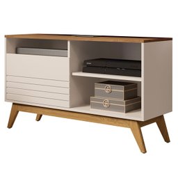 Rack para TV Até 42 Polegadas Fenix Wood 1 Porta 1 Prateleira Off White/Freijó - Giga Móveis - 2