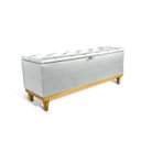Ver imagem 2 de Recamier Baú Dubai Corino Branco Casal 1,30m Estofado Base Madeira