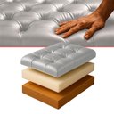 Ver imagem 5 de Recamier Baú Dubai Corino Branco Casal 1,30m Estofado Base Madeira