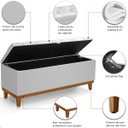 Ver imagem 6 de Recamier Baú Dubai Corino Branco Casal 1,30m Estofado Base Madeira