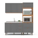 Ver imagem 5 de Cozinha Pérola Modulada 3 Peças Yescasa Cinza/Freijó