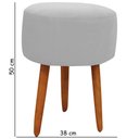 Ver imagem 2 de Puff Banqueta Decorativo Redondo para Sala Pé Palito 50 Cm Altura Porcelana Eli Móveis