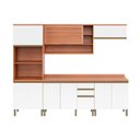 Ver imagem 6 de Cozinha Completa Completa Thela Macadâmia (2 Aéreos + 2 Balcões + 1 Paneleiro) 5 Peças Freijo/