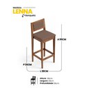 Ver imagem 4 de Kit 02 Banquetas Altas Lenna 99cm em Madeira e Encosto Estofado Linho Marrom - Abmaza
