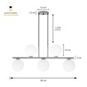 Ver imagem 5 de Pendente Luminária Lustre Jabuticaba 5 Globos Vidro Bronze