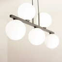 Ver imagem 2 de Pendente Luminária Lustre Jabuticaba 5 Globos Vidro Bronze