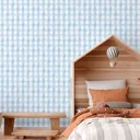 Ver imagem 2 de Papel de Parede Adesivo Xadrez Azul Lavável Fosco 3m