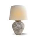 Ver imagem 2 de Abajur Luminária Decorativo Cream Bola P Rústico para Quarto, Sala ou Aparador