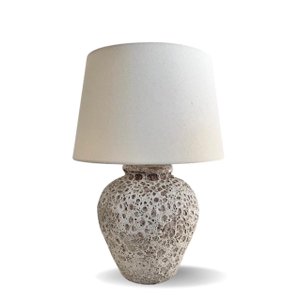 Abajur Luminária Decorativo Cream Bola P Rústico para Quarto, Sala ou Aparador