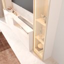 Ver mais imagens de Rack Painel para TV até 75 Polegadas LED com Vidro Reflecta 100% MDF 259cmx219cm 2 Torres Vitoria Regia Yescasa Bege Off White