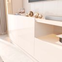Ver imagem 7 de Rack Painel para TV até 75 Polegadas LED com Vidro Reflecta 100% MDF 259cmx219cm 2 Torres Vitoria Regia Yescasa Bege Off White
