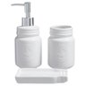 Kit Banheiro Lavado Acessórios Luxo Branco Cerâmica 3 Peças - 2