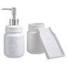 Kit Banheiro Lavado Acessórios Luxo Branco Cerâmica 3 Peças - 3