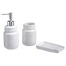 Kit Banheiro Lavado Acessórios Luxo Branco Cerâmica 3 Peças - 4