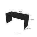 Ver imagem 3 de Escrivaninha Mesa Escritório 100% MDF 90CMX47CM 90cm Preto