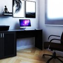 Ver imagem 1 de Escrivaninha Mesa Escritório 100% MDF 90CMX47CM 90cm Preto