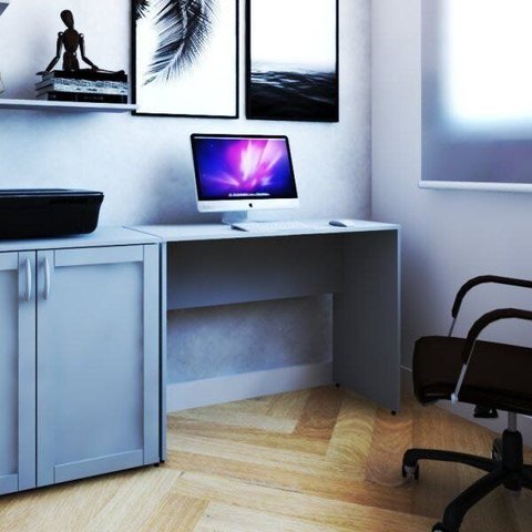 Escrivaninha Mesa Escritório 100% MDF 90CMX47CM 90cm Cinza Cristal
