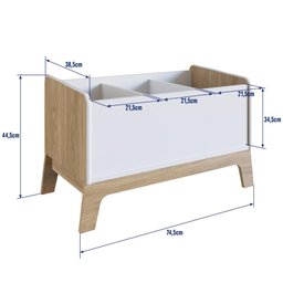 Caixa Organizadora de Brinquedos 74,5cm com Nichos Infantil Cor:itapua com Branco - 3
