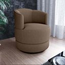 Ver imagem 1 de Poltrona Decorativa Giratória Base de Ferro Marselha Boucle Marrom Matrix