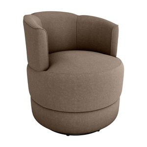 Poltrona Decorativa Giratória Base de Ferro Marselha Boucle Marrom Matrix