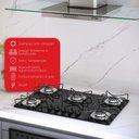 Ver imagem 4 de Fogão Cooktop Fogatti Ori 5 Bocas Vidro Preto Bivolt